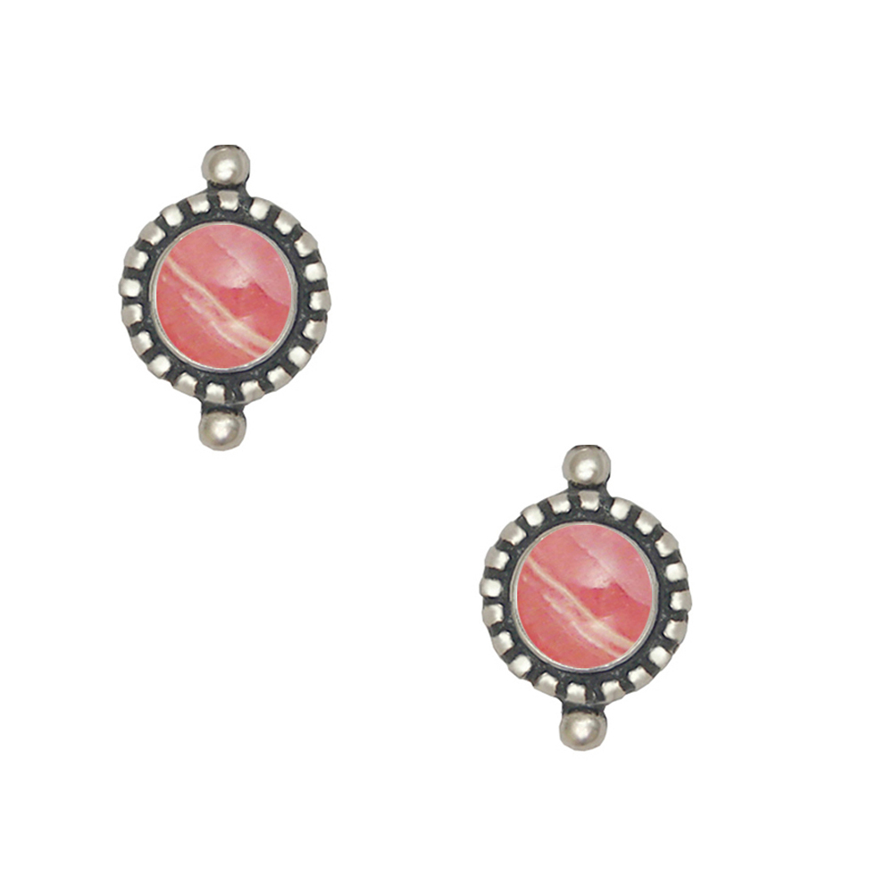 Sterling Silver Little Rhodocrosite Post Stud Earrings